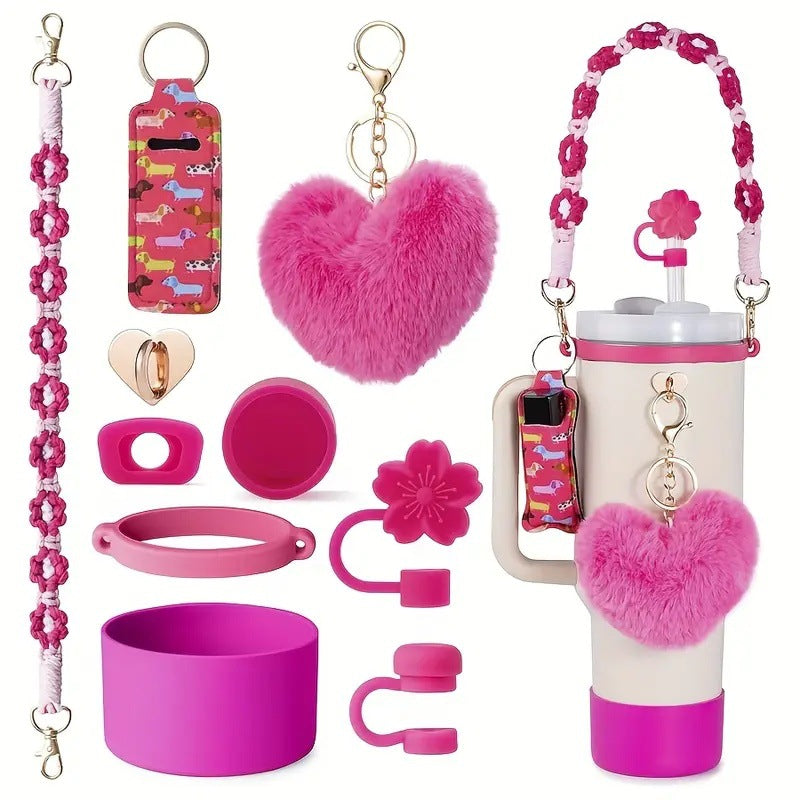 Wholesale Cup set with love plush pendant and leak-proof stopper